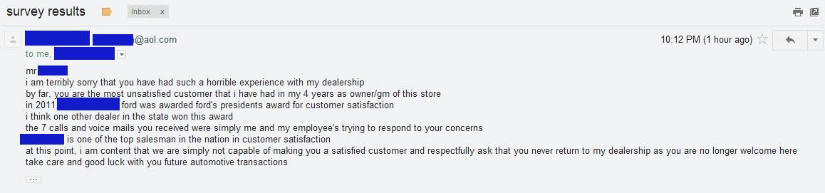 Ford dealership customer service complaints #10
