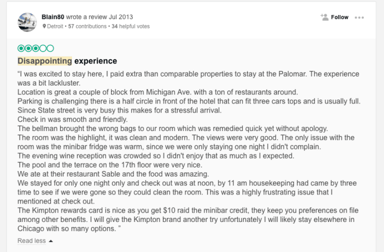 example of review trip advisor