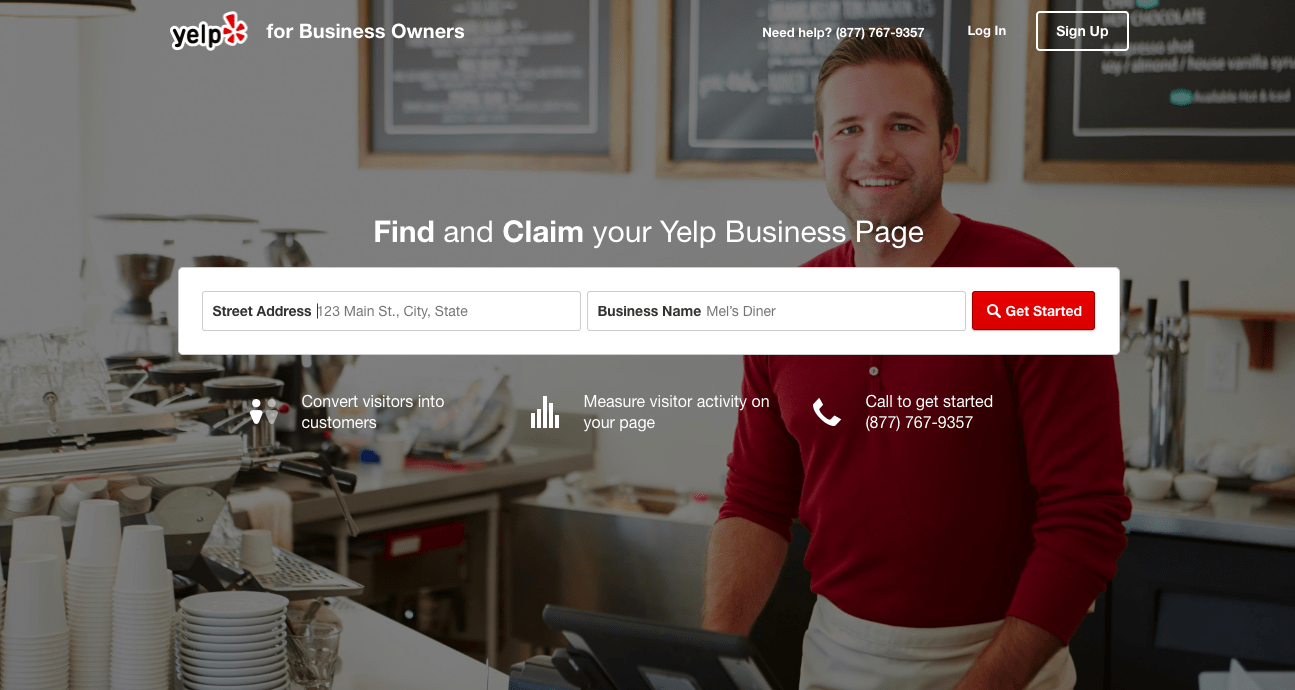 signing in for business yelp